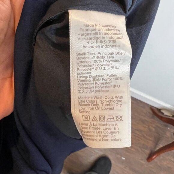 J.Crew Womens $110 Ruffleneck Shift Dress Antique Navy Size 12 BT122 - Picture 5 of 7